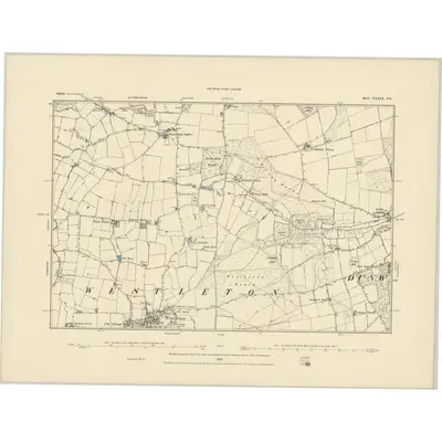 1882 Map of Suffolk XXXIX.SE, 1884 Print