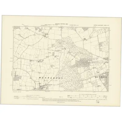 1903 Map of Suffolk XXXIX.SE, 1905 Print