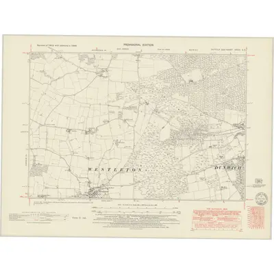 1946 Map of Suffolk XXXIX.SE, 1951 Print