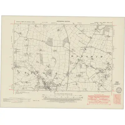 1946 Map of Suffolk XXXIX.SW, 1951 Print