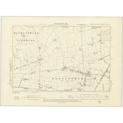 1903 Map of Suffolk XXXV.NE, 1905 Print