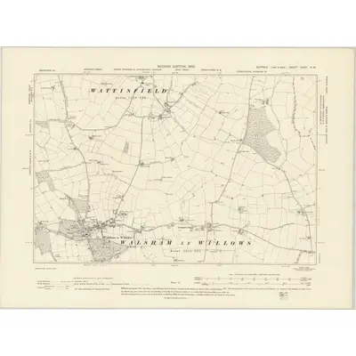 1903 Map of Suffolk XXXV.NW, 1905 Print