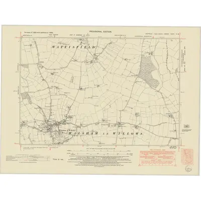 1950 Map of Suffolk XXXV.NW, 1952 Print