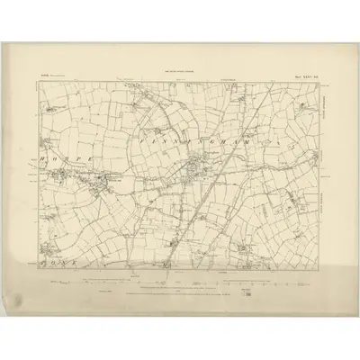 1884 Map of Suffolk XXXV.SE, 1885 Print