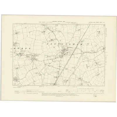 1903 Map of Suffolk XXXV.SE, 1905 Print