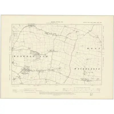 1903 Map of Suffolk XXXV.SW, 1905 Print