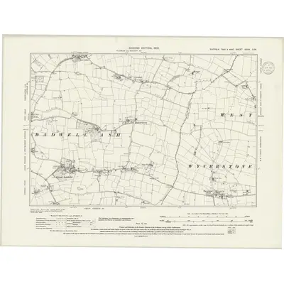 1903 Map of Suffolk XXXV.SW, 1939 Print