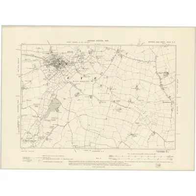 1903 Map of Suffolk XXXVI.NE, 1905 Print
