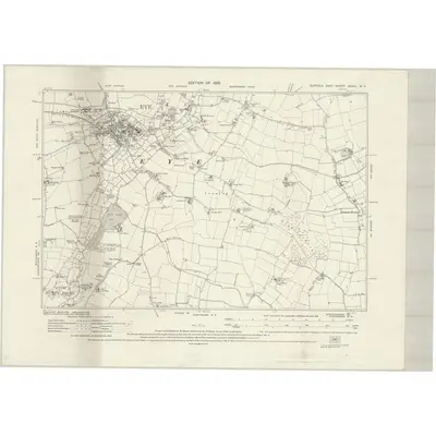 1925 Map of Suffolk XXXVI.NE, 1928 Print