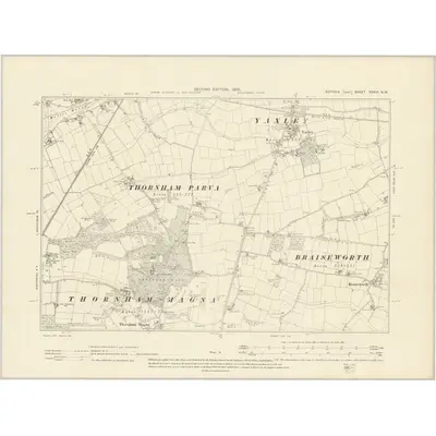1903 Map of Suffolk XXXVI.NW, 1905 Print