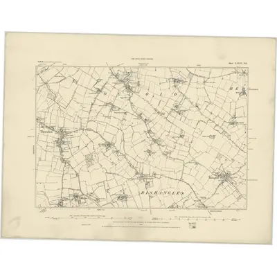 1884 Map of Suffolk XXXVI.SE, 1885 Print