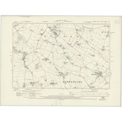 1925 Map of Suffolk XXXVI.SE, 1928 Print