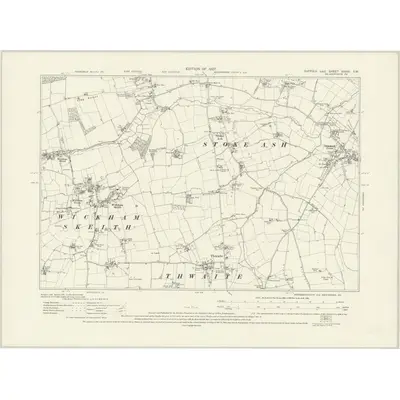 1925 Map of Suffolk XXXVI.SW, 1927 Print