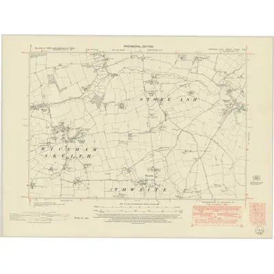 1950 Map of Suffolk XXXVI.SW, 1952 Print