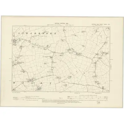 1903 Map of Suffolk XXXVII.NE, 1905 Print