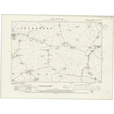 1903 Map of Suffolk XXXVII.NE, 1938 Print