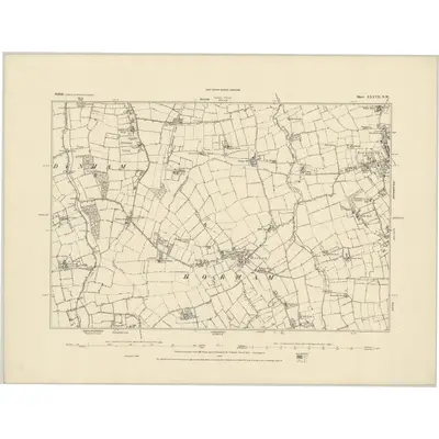 1884 Map of Suffolk XXXVII.NW, 1885 Print