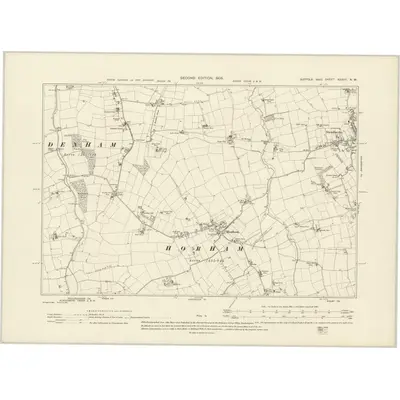 1903 Map of Suffolk XXXVII.NW, 1905 Print