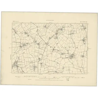 1884 Map of Suffolk XXXVII.SE, 1885 Print