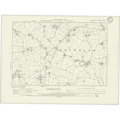 1903 Map of Suffolk XXXVII.SE, 1933 Print