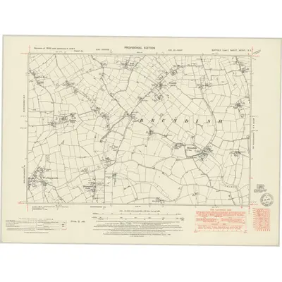 1947 Map of Suffolk XXXVII.SE, 1951 Print