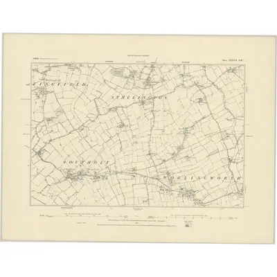 1884 Map of Suffolk XXXVII.SW, 1885 Print