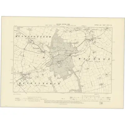 1903 Map of Suffolk XXXVIII.NE, 1905 Print