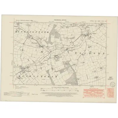 1946 Map of Suffolk XXXVIII.NE, 1951 Print