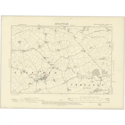 1903 Map of Suffolk XXXVIII.NW, 1905 Print