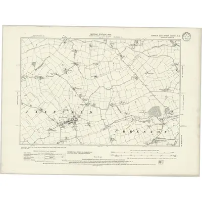 1903 Map of Suffolk XXXVIII.NW, 1933 Print
