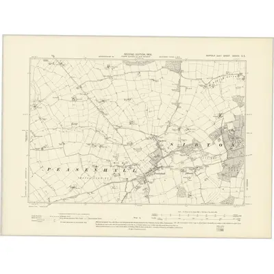 1903 Map of Suffolk XXXVIII.SE, 1905 Print