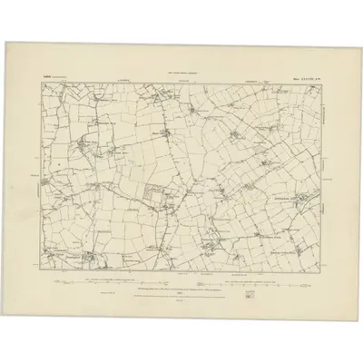 1882 Map of Suffolk XXXVIII.SW, 1884 Print