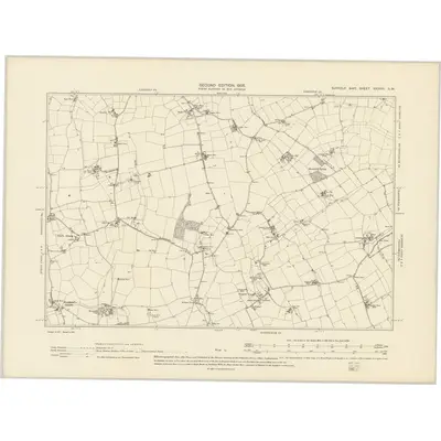 1903 Map of Suffolk XXXVIII.SW, 1905 Print