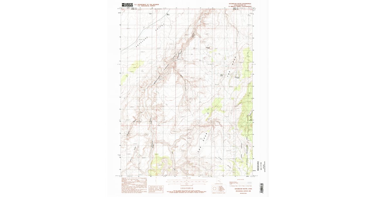 1988 Map of Sugarloaf Butte, Wayne County, UT — High-Res | Pastmaps