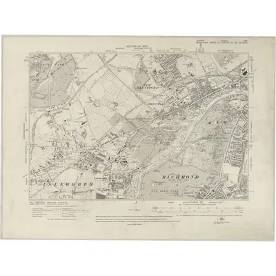 1910 Map of Surrey I.SE, 1920 Print
