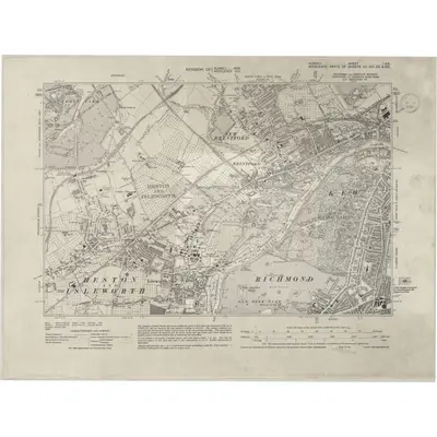 1933 Map of Surrey I.SE, 1936 Print