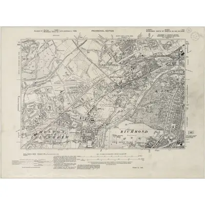 1938 Map of Surrey I.SE, 1944 Print