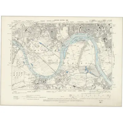 1891 Map of Surrey II.SW, 1898 Print