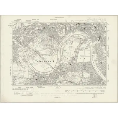 1910 Map of Surrey II.SW, 1920 Print