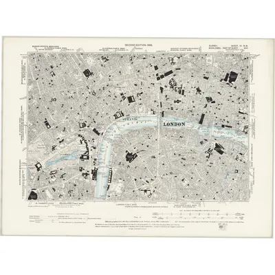 1893 Map of Surrey III.NW, 1898 Print