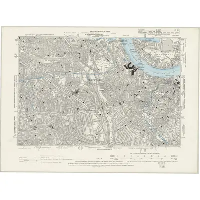 1893 Map of Surrey III.SE, 1898 Print