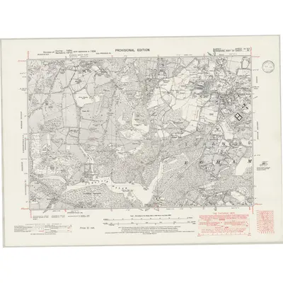 1938 Map of Surrey IV.SE, 1945 Print
