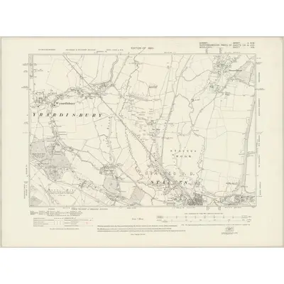 1912 Map of Surrey V.NW, 1920 Print