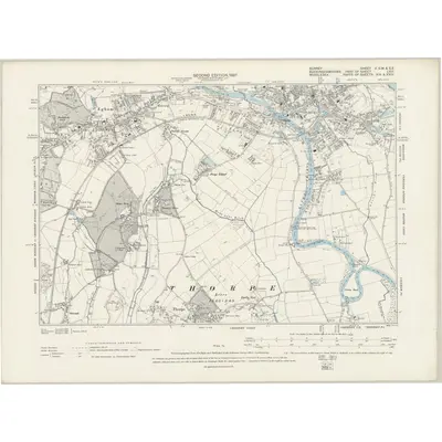 1894 Map of Surrey V.SW, 1897 Print