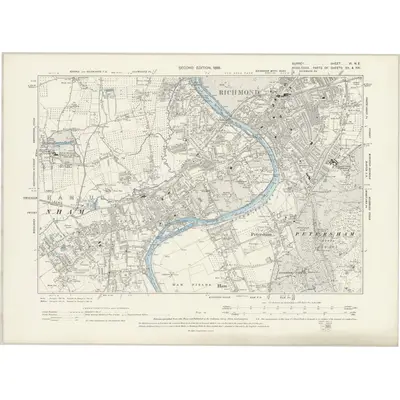 1891 Map of Surrey VI.NE, 1898 Print
