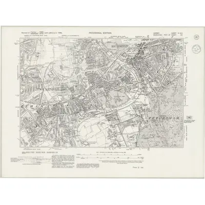 1938 Map of Surrey VI.NE, 1944 Print