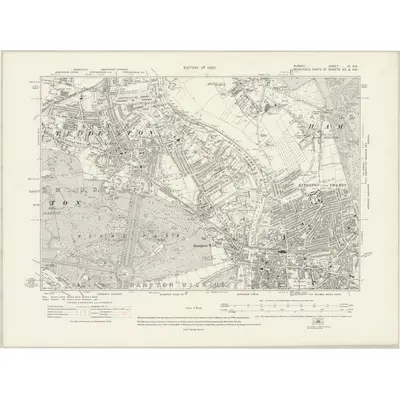 1911 Map of Surrey VI.SE, 1920 Print