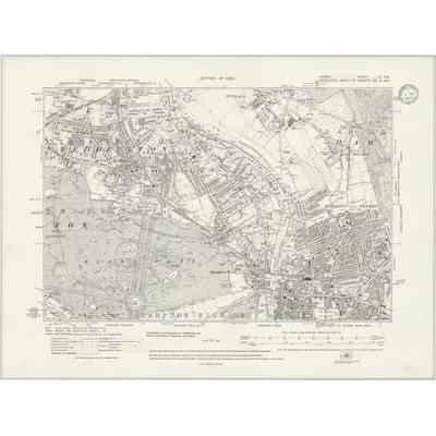 1911 Map of Surrey VI.SE, 1933 Print
