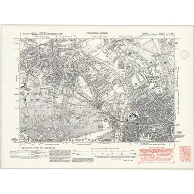 1938 Map of Surrey VI.SE, 1946 Print