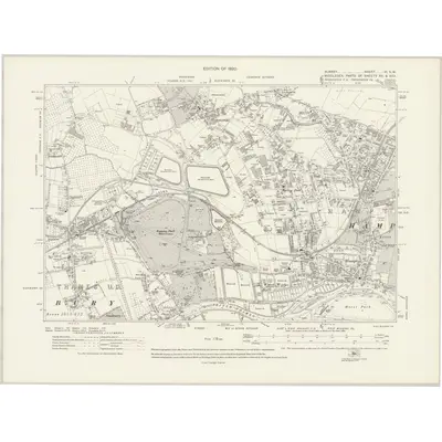 1912 Map of Surrey VI.SW, 1920 Print